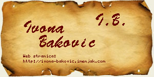 Ivona Baković vizit kartica